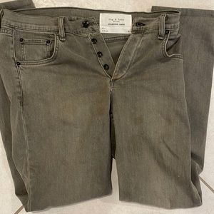 Rag & Bone Jean Mens 31 Blue Denim Standard Issue Fit 2 Distressed Wash Slim Leg